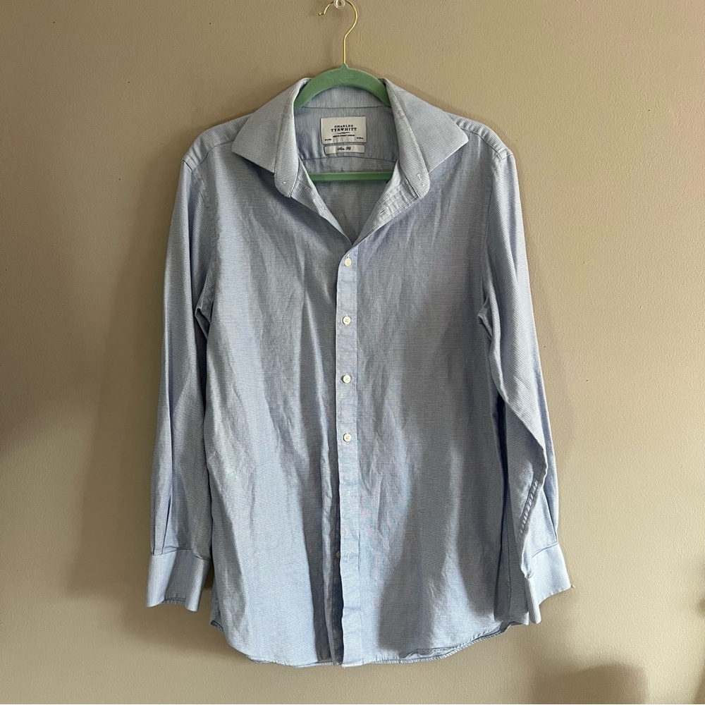 Charles Tyrwhitt Slim Fit Men’s Button Up Long Sleeve Dress Shirt Size 16.5/35”